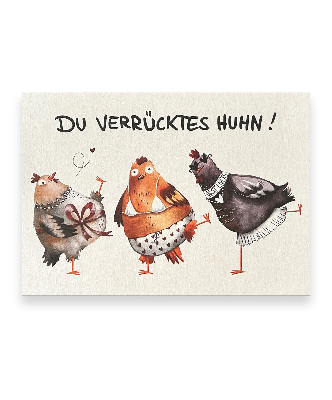 Postkarte – Du verrücktes Huhn