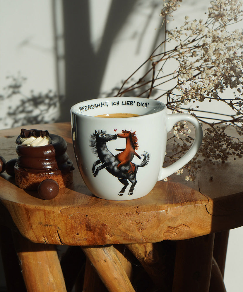 Tasse »Pferdammt, ich lieb' dich!«