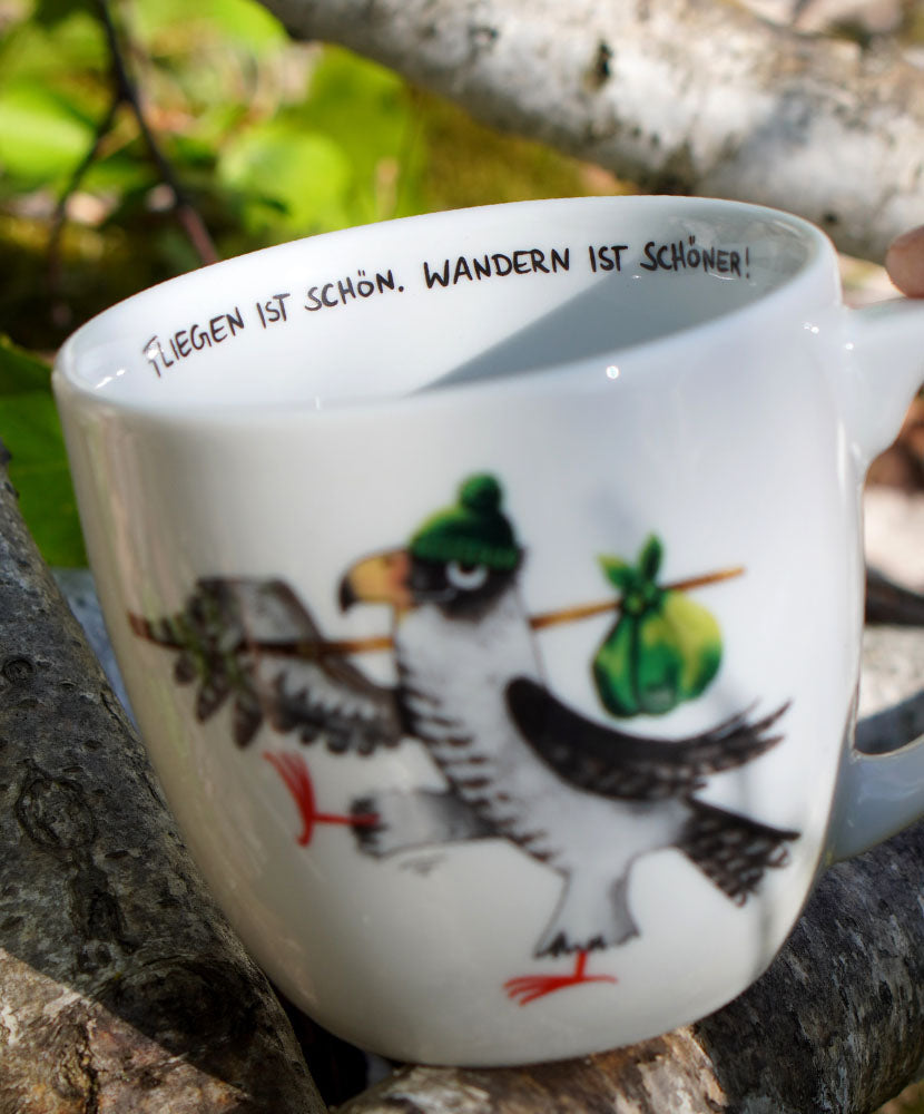Tasse »Fliegen ist schön. Wandern ist schöner!«
